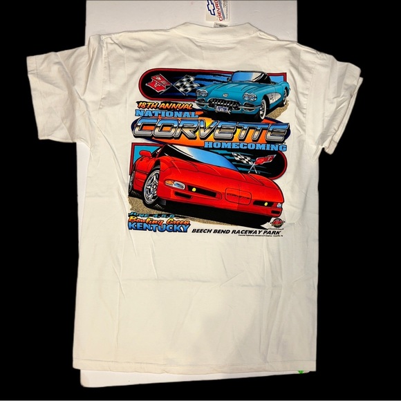 National Corvette Homecoming Kentucky White T-Shirt W/ Chevrolet Tags NEW L